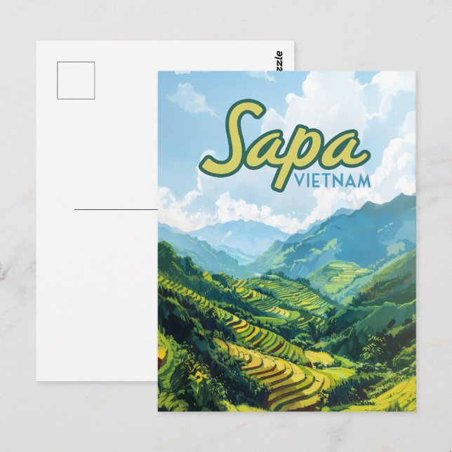 Sapa Vietnam Asien Reisen Postkarte (Vorne/Hinten)