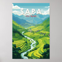 Sapa Vietnam Reisen Art Vintag