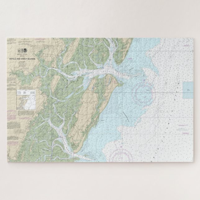 Sapelo und Doboy Sounds Nautical Chart 11510 (Horizontal)