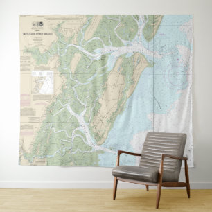 Sapelo und Doboy Sounds Nautical Chart 11510 Wandteppich