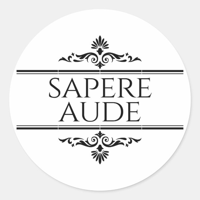 Sapere Aude Runder Aufkleber (Vorderseite)