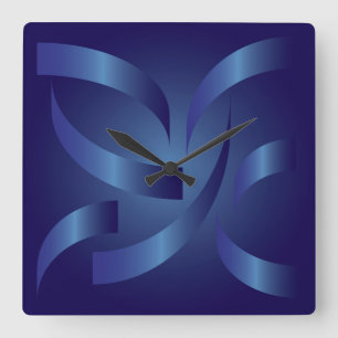 Saphibänder Quadratische Wanduhr