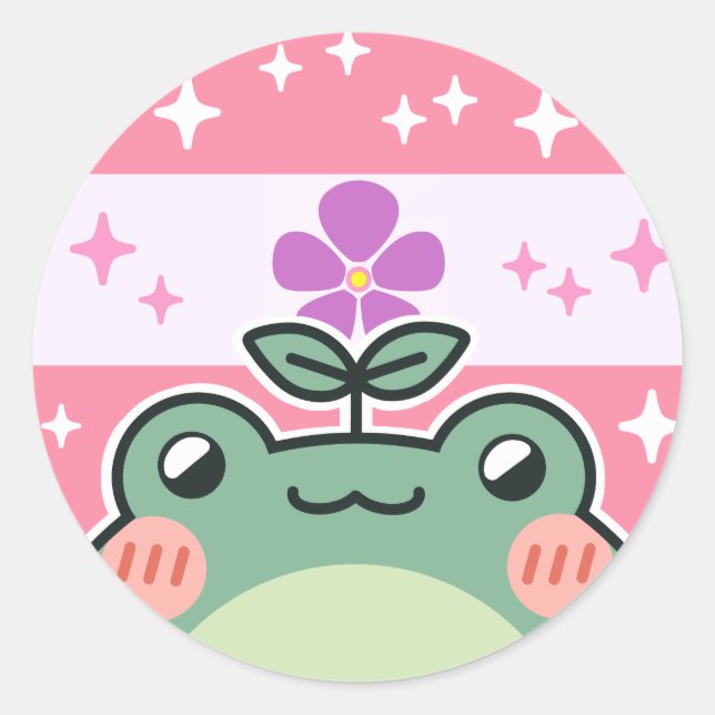 Saphic LGBT Pride Flag Frosch Runder Aufkleber (Vorderseite)