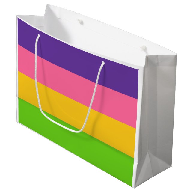 Saphic Pride Flag Große Geschenktüte (Vorderseite Schrägansicht)