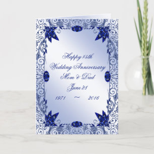 Saphir 45. Hochzeitstag Grußkarte Karte