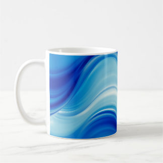 Saphir-Abstrakte-Wellen-Glow-Kunst Kaffeetasse