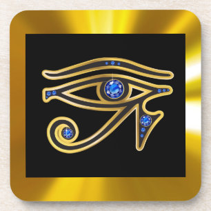 Saphir-Auge von Ra im Goldkorken-Untersetzer Untersetzer