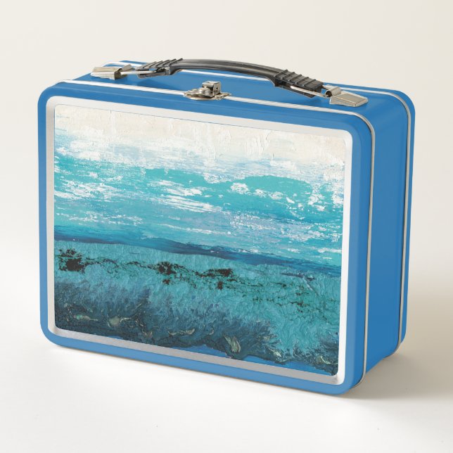 Saphir-Blau-Aquarell Metall Lunch Box (Vorderseite)