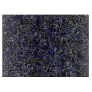 Saphir-blaue Steine mit Glühen Schneidebrett