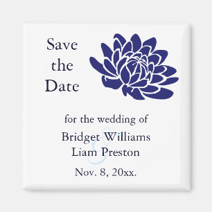 Saphir-blauer Lotos-Blumen-Save the Date Magnet