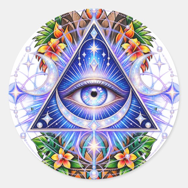 Saphir Celestial Eye Aufkleber (Vorderseite)