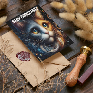 Saphir Gaze: Eine Katze mit blauen Augen Postkarte