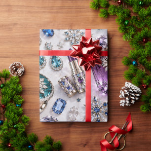 Saphir-Juwel-Kosmmetik Weihnachten Geschenkpapier