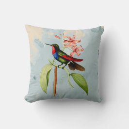 Saphir-Kolibri-Aquarell-Wurfs-Kissen Kissen