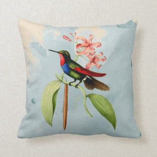 Saphir-Kolibri-Aquarell-Wurfs-Kissen Kissen