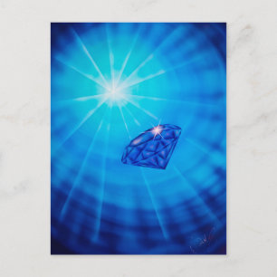Saphir mit Diamantschliff Postkarte