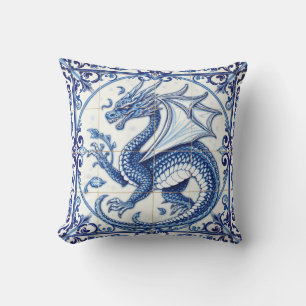 Saphir-Mond-Drache-Outdoor-Kissen Kissen