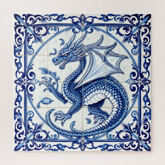 Saphir-Mond-Drache-Puzzle (Vertikal)