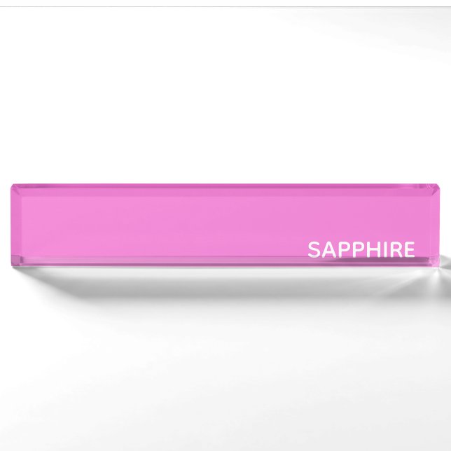 Saphir pink farbname namensplakette (Vorderseite)