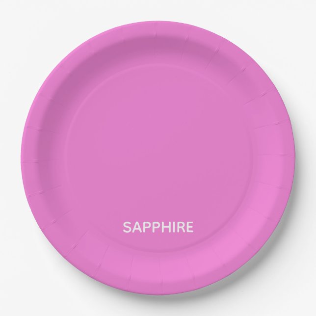 Saphir pink farbname pappteller (Vorderseite)