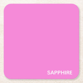 Saphir pink farbname rechteckiger pappuntersetzer