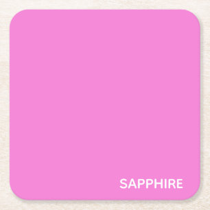 Saphir pink farbname rechteckiger pappuntersetzer