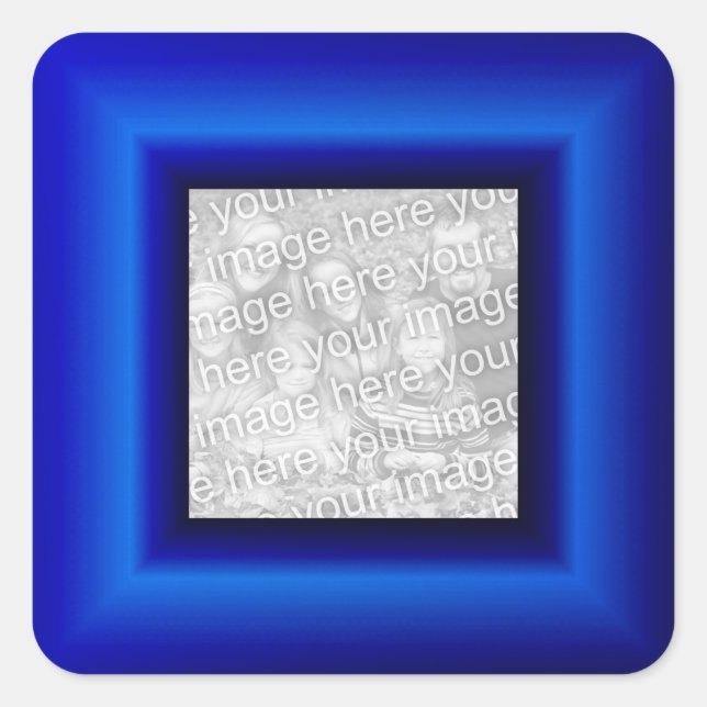 Saphir-Rahmen Quadratischer Aufkleber (Vorderseite)