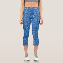 Saphir-Schuppen-Muster Hoch geschnittene Yoga-Capr