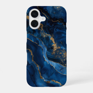 Saphir Velours Luxus Tief Saphirblau iPhone 16 Hülle