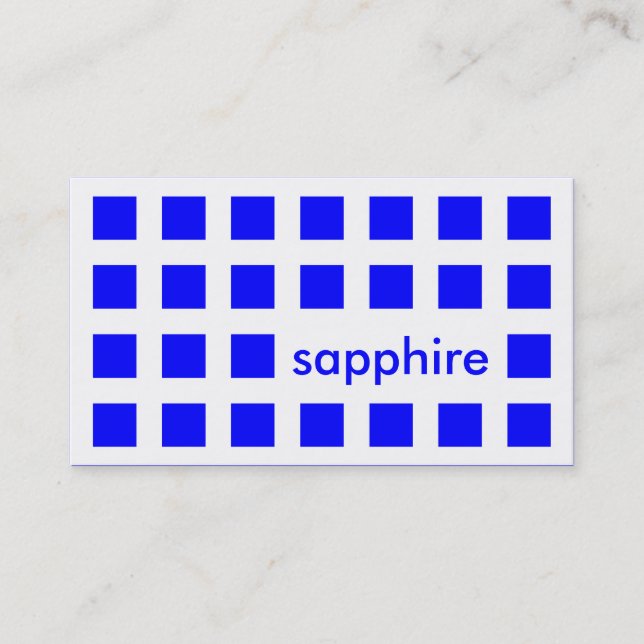Saphirblau (Modquadrate) Visitenkarte (Vorderseite)