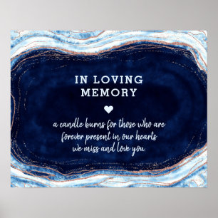 Saphirblauer Achat Geode In liebevoller Erinnerung Poster