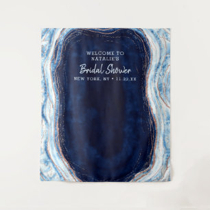 Saphirblauer Geode-Dusch-Foto-Prop-Hintergrund Wandteppich