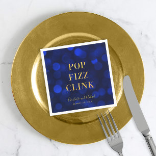 Saphirblauer Kunstgold Pop Fizz Klirreffekt Serviette