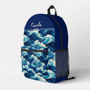 Saphirblauer Ozean Bedruckter Rucksack
