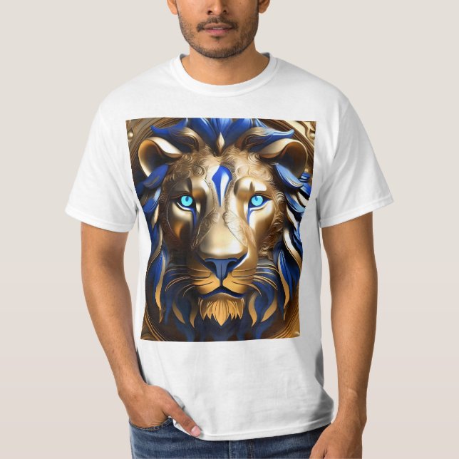 Saphirblauer und goldener Löwe, T-Shirt (Vorderseite)