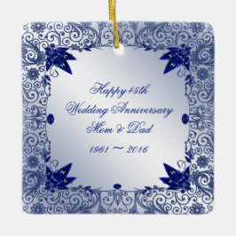 Saphire 45. Hochzeit Jahrestag Square Ornament