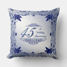 Saphire 45. Hochzeit-Jubiläum-Kissen Kissen