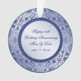 Saphire 45. Hochzeitstag Acrylschmuck Ornament