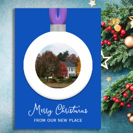 Saphire Address Change Christmas Foto Ornament Feiertagskarte