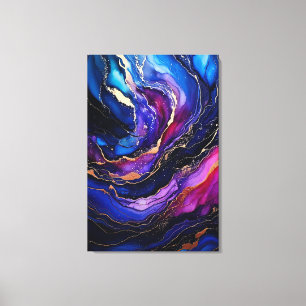 Saphire Amethyst Ink Stretched Canvas Print Leinwanddruck