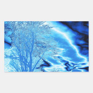 Saphire Blue Iced Tree Aufkleber