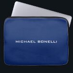 Saphire Blue Minimalistisch Schlicht Legible Moder Laptopschutzhülle<br><div class="desc">Erleben Sie dieses moderne,  elegante Design. Diese Vorlage kann an alle beruflichen Beruf angepasst werden.</div>
