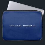 Saphire Blue Minimalistisch Schlicht Legible Moder Laptopschutzhülle<br><div class="desc">Erleben Sie dieses moderne,  elegante Design. Diese Vorlage kann an alle beruflichen Beruf angepasst werden.</div>