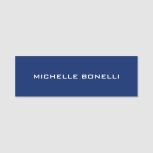 Saphire Blue Minimalistisch Schlicht Legible Moder Namensschild