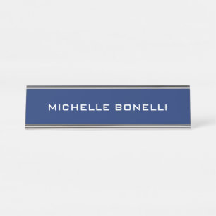 Saphire Blue Minimalistisch Schlicht Legible Moder Schreibtischnamensplakette