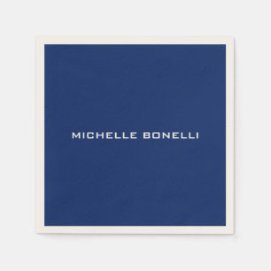 Saphire Blue Minimalistisch Schlicht Legible Moder Serviette