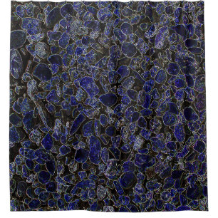 Saphire Blue Stones mit Glanz Duschvorhang