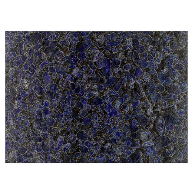 Saphire Blue Stones mit Glanz Schneidebrett (Vorderseite)
