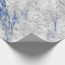 Saphire Diamonds Marble Cobalt Blue White Gray Geschenkpapier
