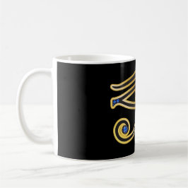 Saphire Eye of Ra in Gold Tasse